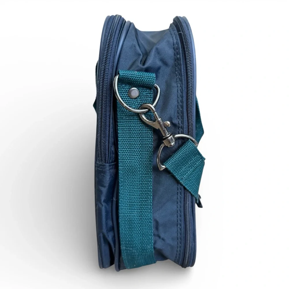 Samsonite Laptop Briefcase Travel Tech Bag Office Work Blue Nylon OS